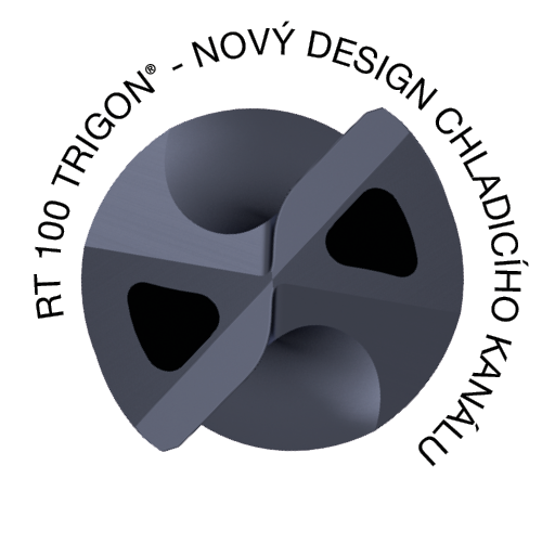 RT 100 Trigon coolant duct design RT 100 Trigon carbide bit - coolant duct design