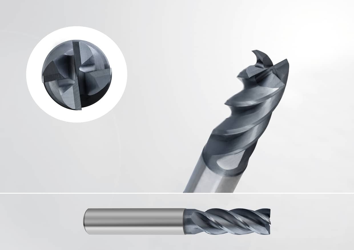 Picture of a solid carbide end mill RF 100 Sharp