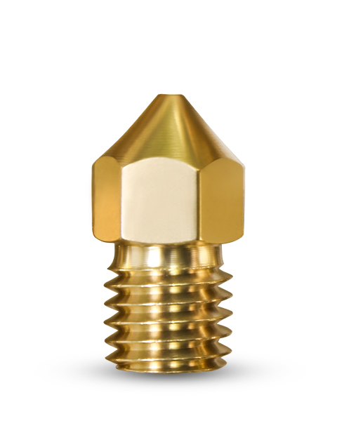 3D printer nozzle in brass; high thermal conductivity