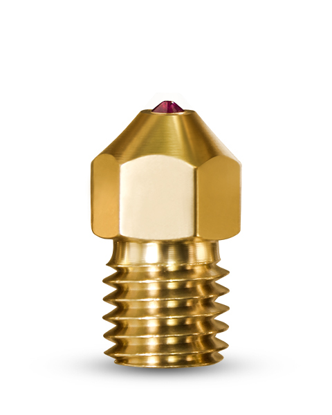 3D printer nozzle in ruby; high wear resistance