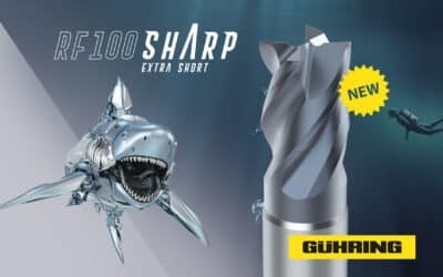 RF 100 Sharp short: 40 Prozent höhere Fräsleistung durch kompaktere Abmessung