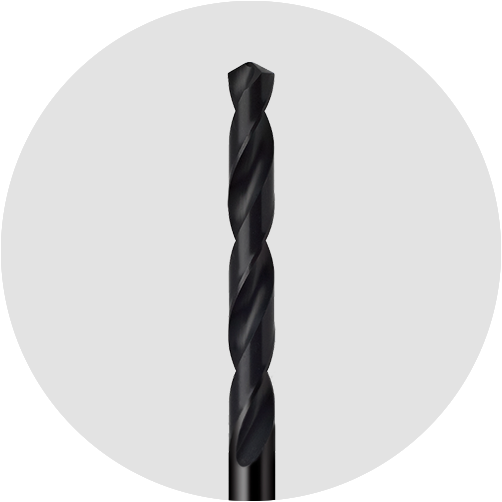 Detailed view of HSS drill bit