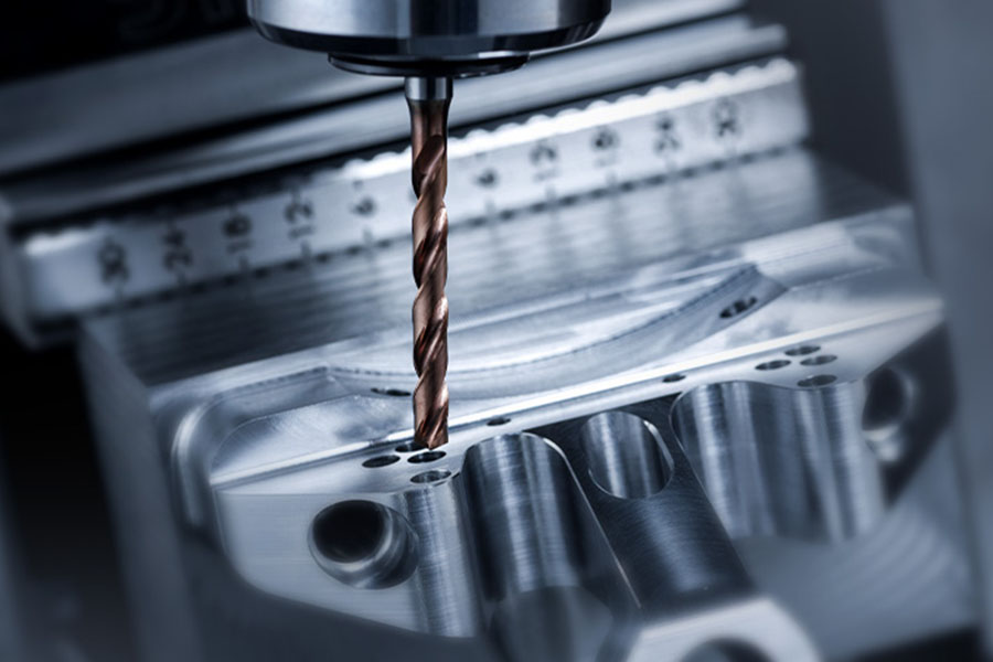 Micro drill in use on a CNC machine