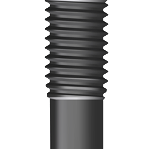 Close-up of a through hole with blind hole thread