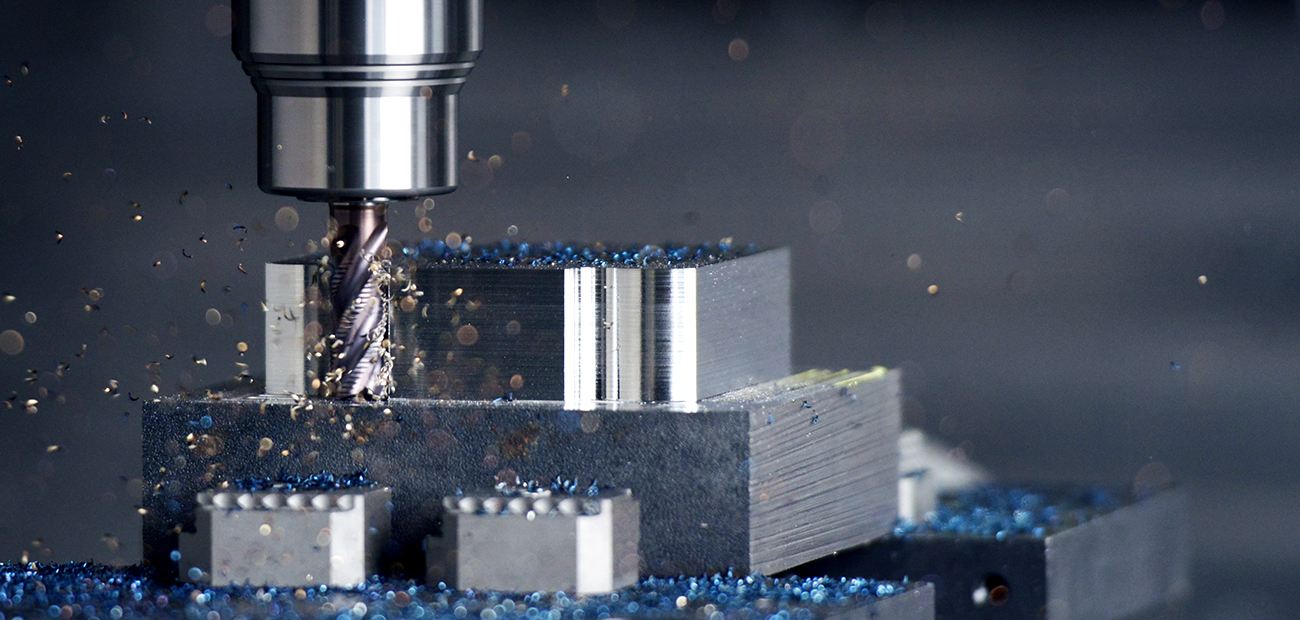 Milling tool in action, working on a workpiece