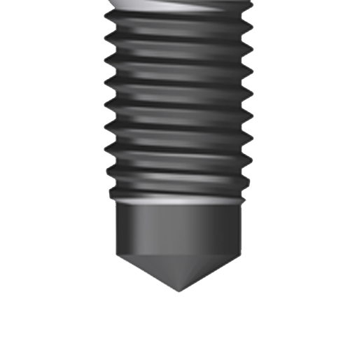 Close-up of a blind hole thread