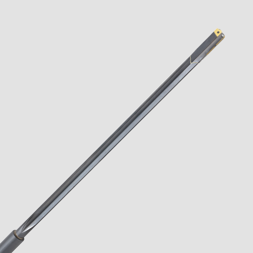 Close-up of an EB 800 single-fluted deep-hole drill