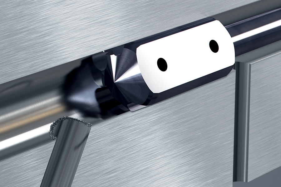 Close-up of a deburring cutter