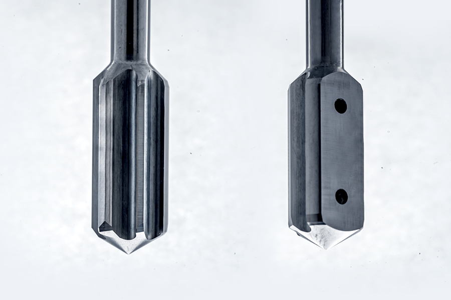 Countersinking and deburring tool against a light background