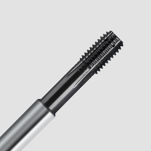 Detailed view of a fluteless tap for metric ISO threads