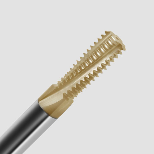Close-up of a thread milling cutter for M6 threads