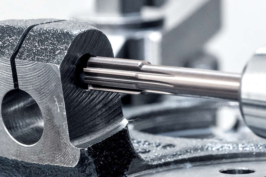 Close-up of a high-performance reamer in use