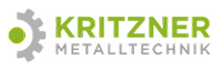 Logo of Kritzner Metalltechnik GmbH with stylised graphic element in green and grey